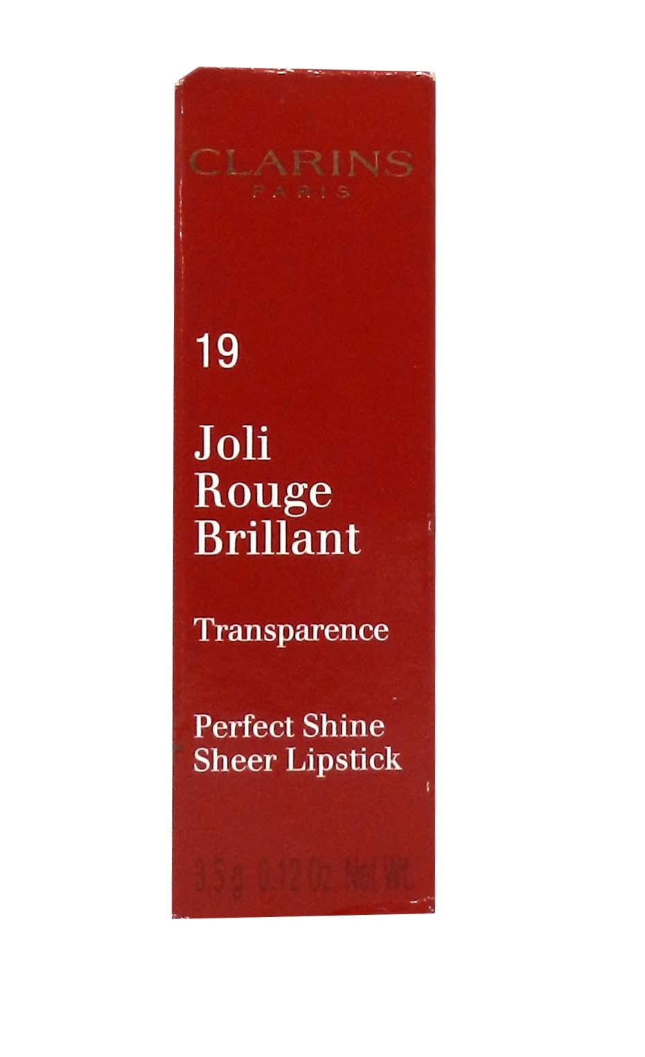 Clarins Joli Rouge Billant Perfect Shine Sheer Lipstick 19 Tropical Pink 0.12 oz