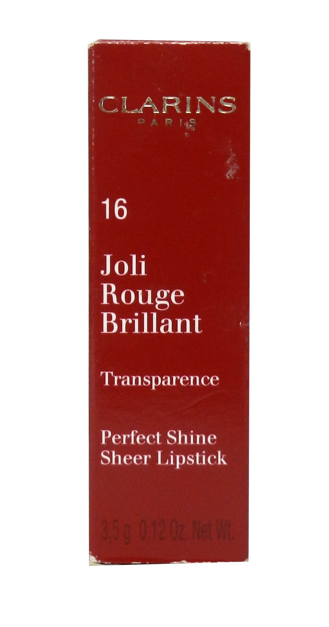 Clarins Joli Rouge Billant Perfect Shine Sheer Lipstick 16 Pink Coral 0.12 oz