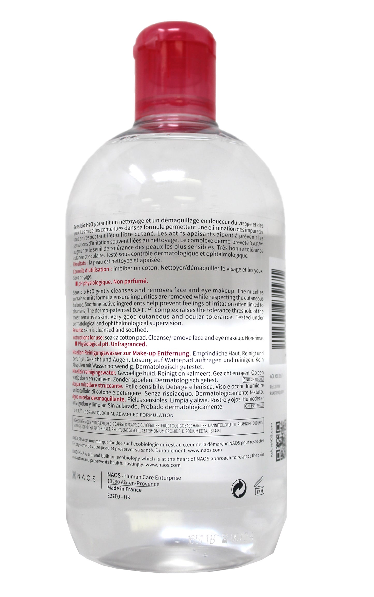 Bioderma Sensibio H2O Makeup Removing Micellar Solution 16.7 Ounce