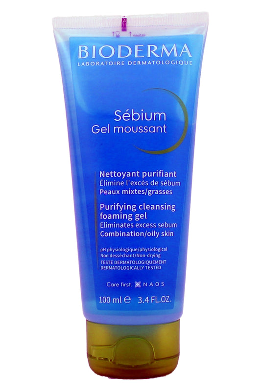 Bioderma Gel Moussant Purifying Cleansing Foaming Gel Combination Oily Skin 3.4 Fl Ounce