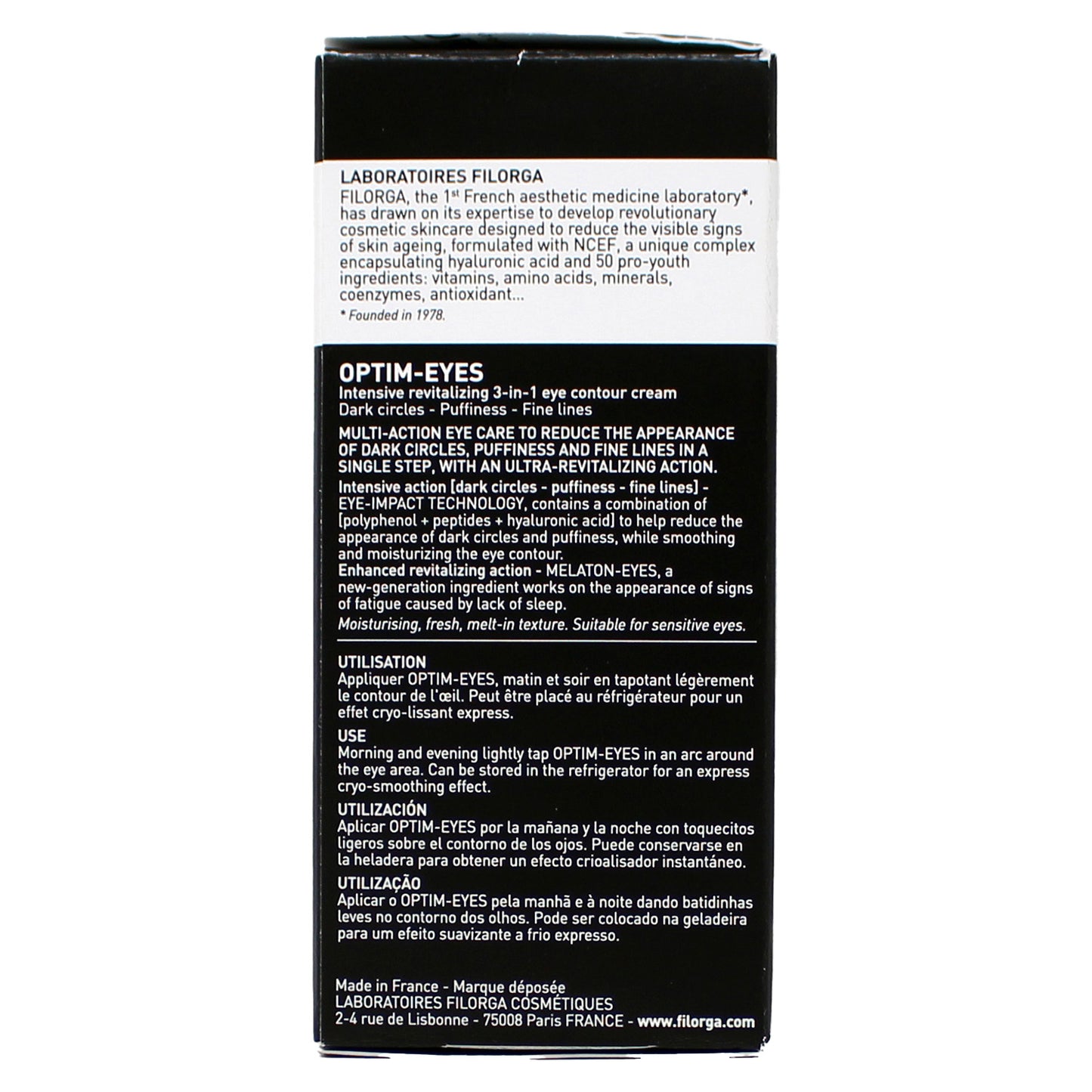 Filorga Optim-Eyes Intensive Revitalizing 3-In-1 Eye Contour Cream 0.5 Ounces