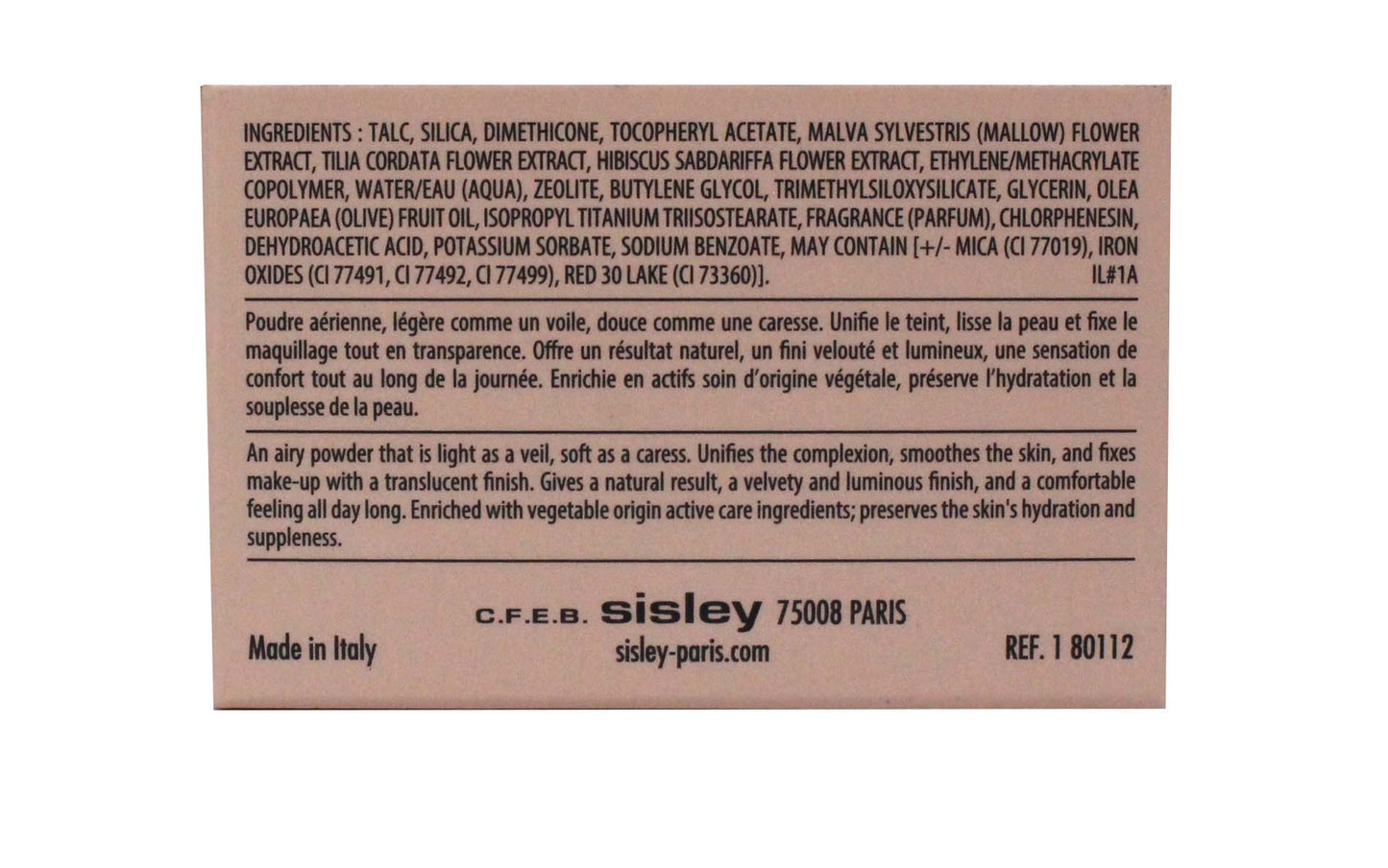 Sisley Paris Phyto Poudre Libre Loose Face Powder with Hibiscus Flower Extract 2 Mate 0.42 Ounce