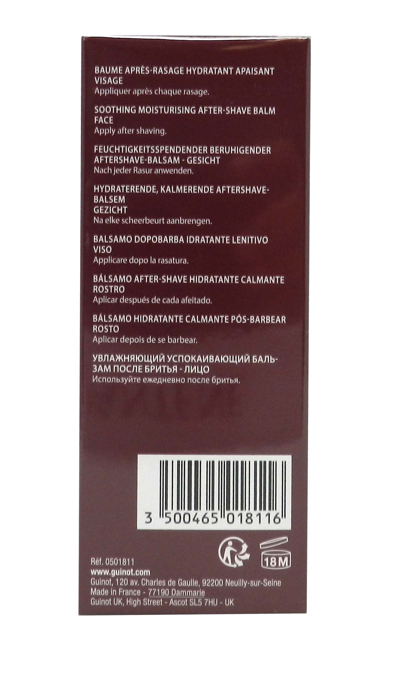 Guinot Men Care After-Shave Balm Soothing Moisturizing After-Shave Balm Face 2.5 Ounce