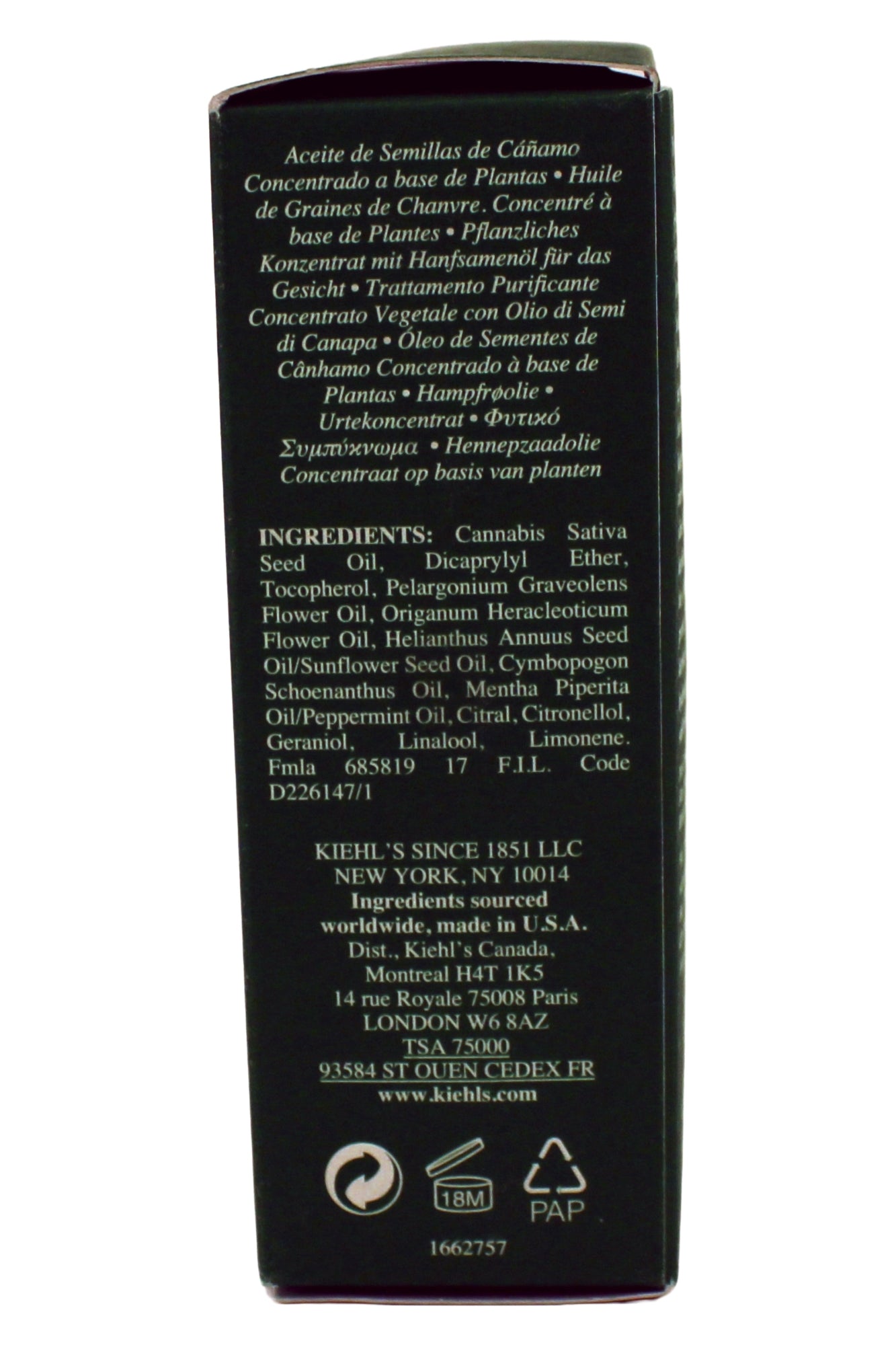 Kiehl's Hemp Seed Oil Herbal Concentrate 1 Ounce