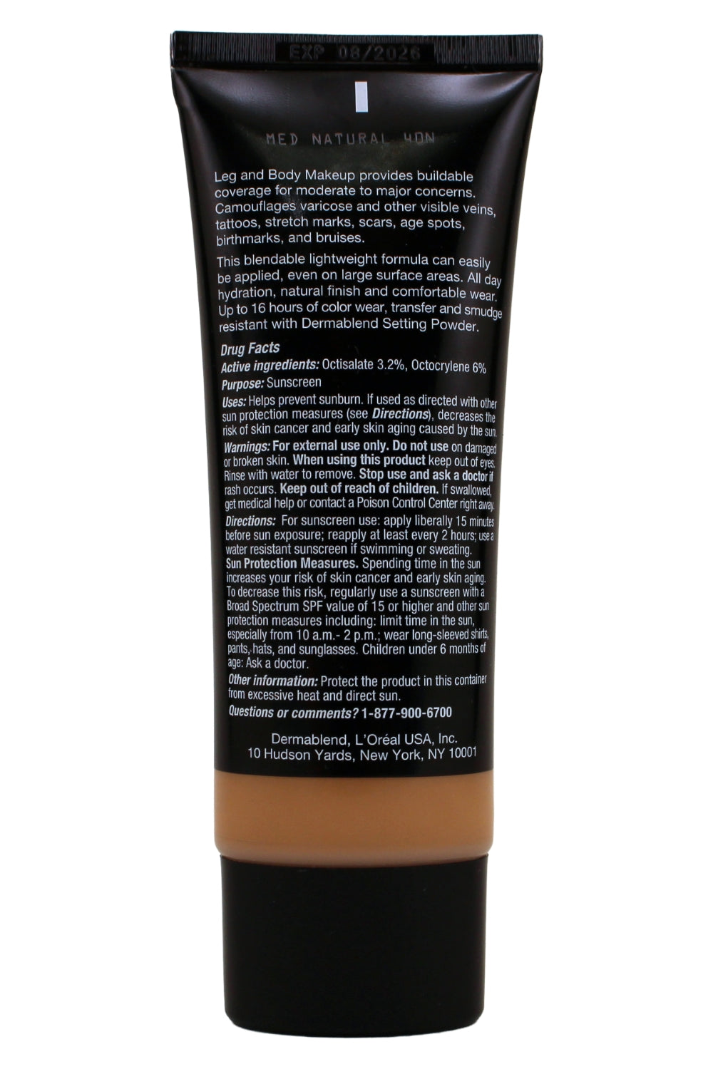 Dermablend Leg and Body Makeup Foundation, SPF 25, 40N Medium Natural, 3.4 oz