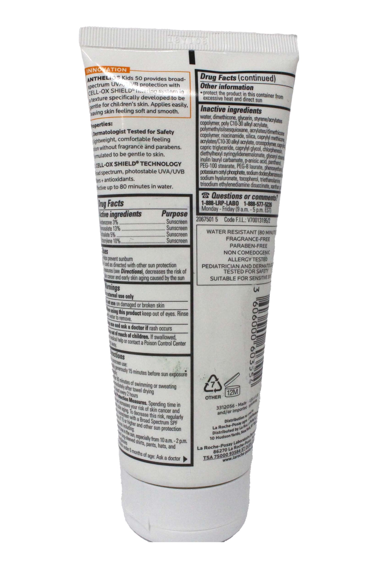 La Roche Posay Anthelios Kids Gentle Lotion Sunscreen SPF 50 6.7 Ounce