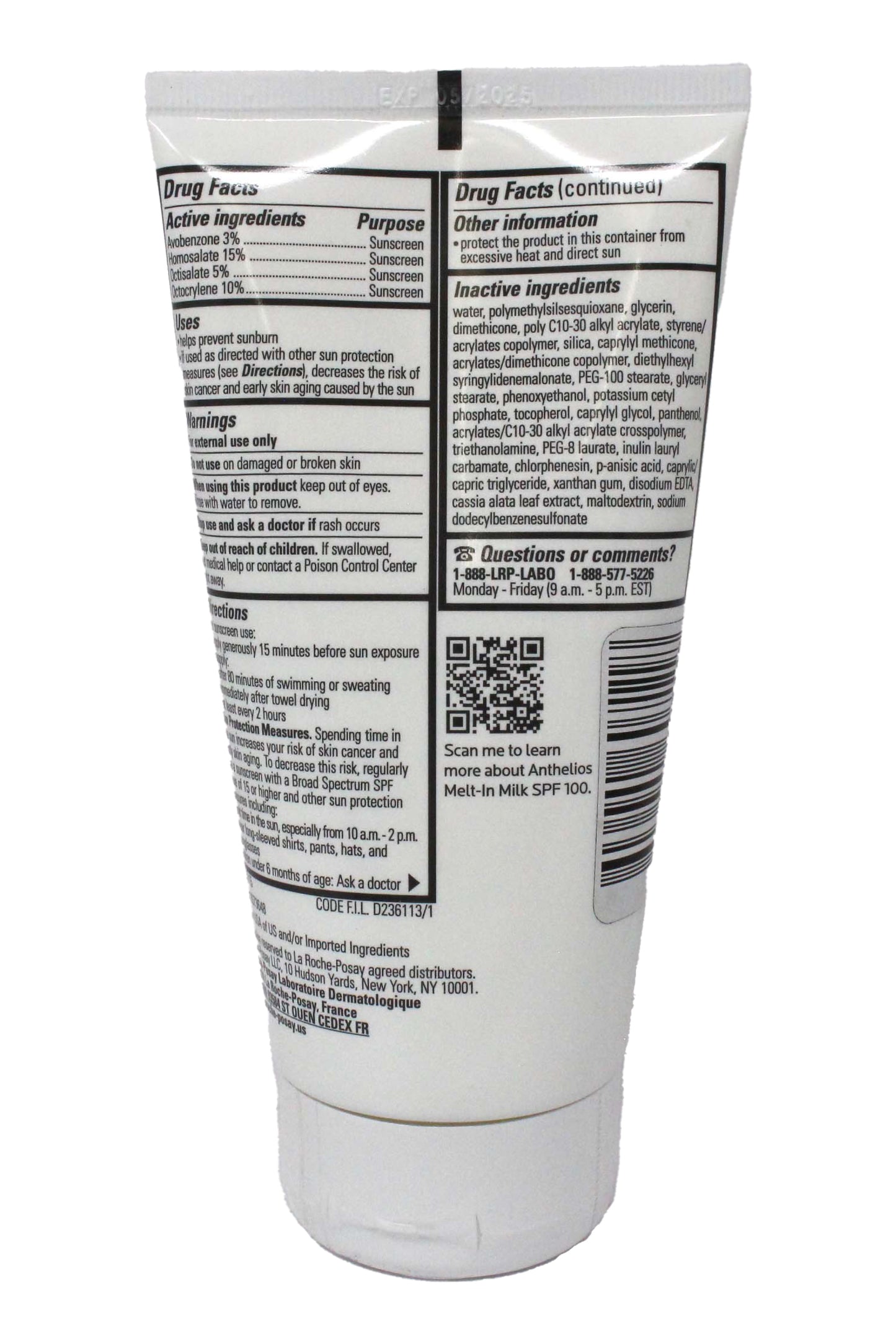 La Roche Posay Anthelios Melt In Milk Sunscreen SPF 100 5 Ounce