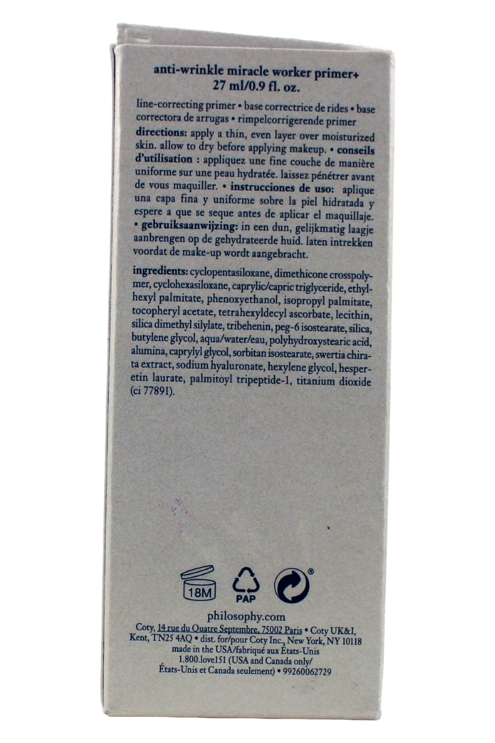 Philosophy Anti-Wrinkle Face Primer with Vitamin C and Coconut Oil, 0.9 Fl Ounce