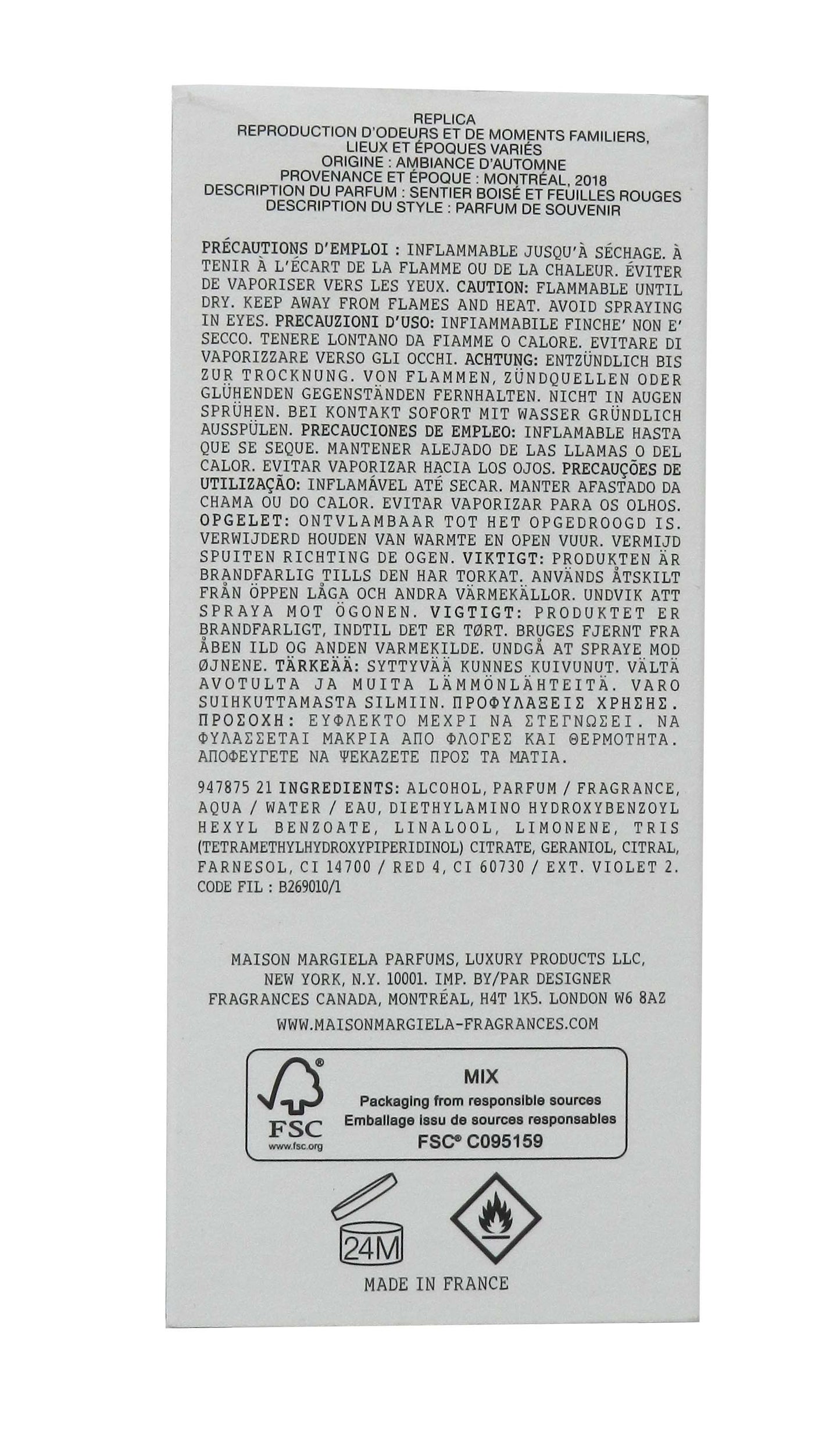 Maison Margiela Replica Autumn Vibes Eau De Toilette For Women 3.4 Ounce