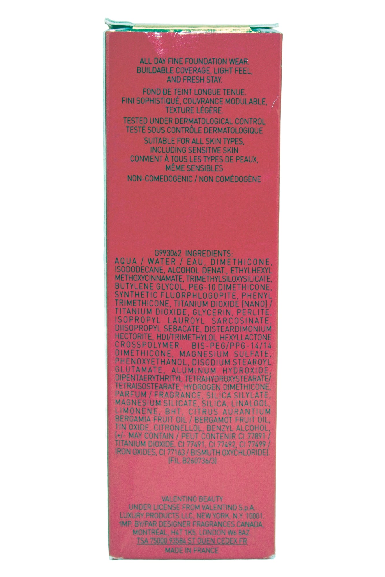 Valentino Very Valentino Perfecting Foundation SPF 25 LN 2 0.84 Fl Ounce