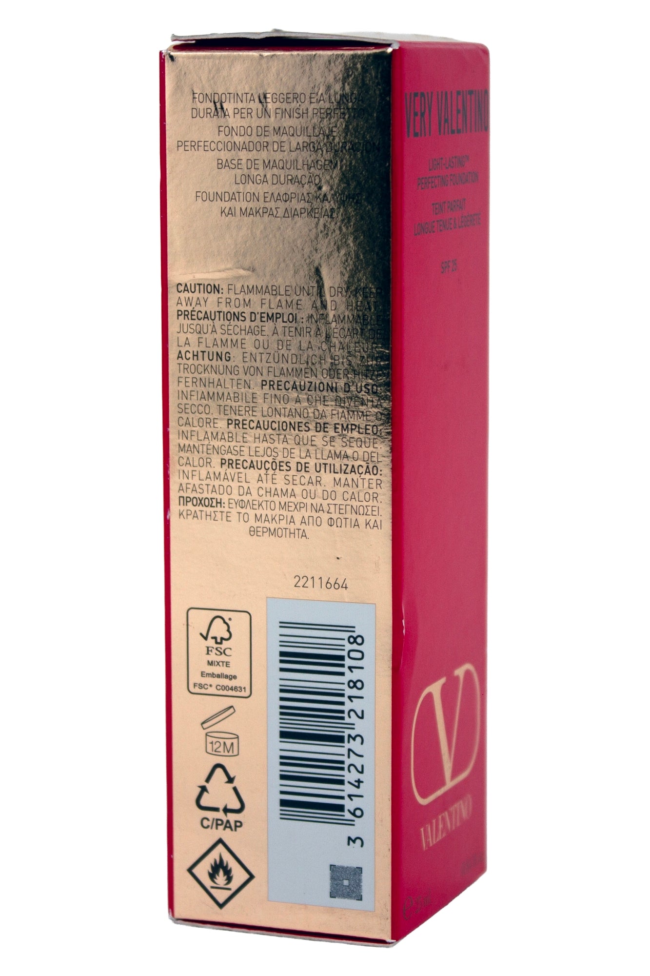 Valentino Very Valentino Perfecting Foundation SPF 25 LN 2 0.84 Fl Ounce