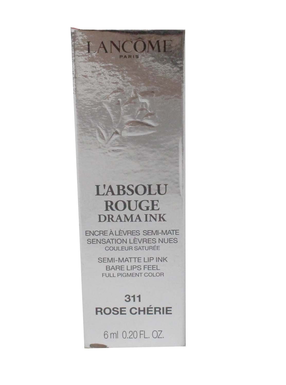 Lancome L'Absolu Rouge Drama Ink Semi-Matte Liquid Lipstick 311 Rose Cherie .2Oz