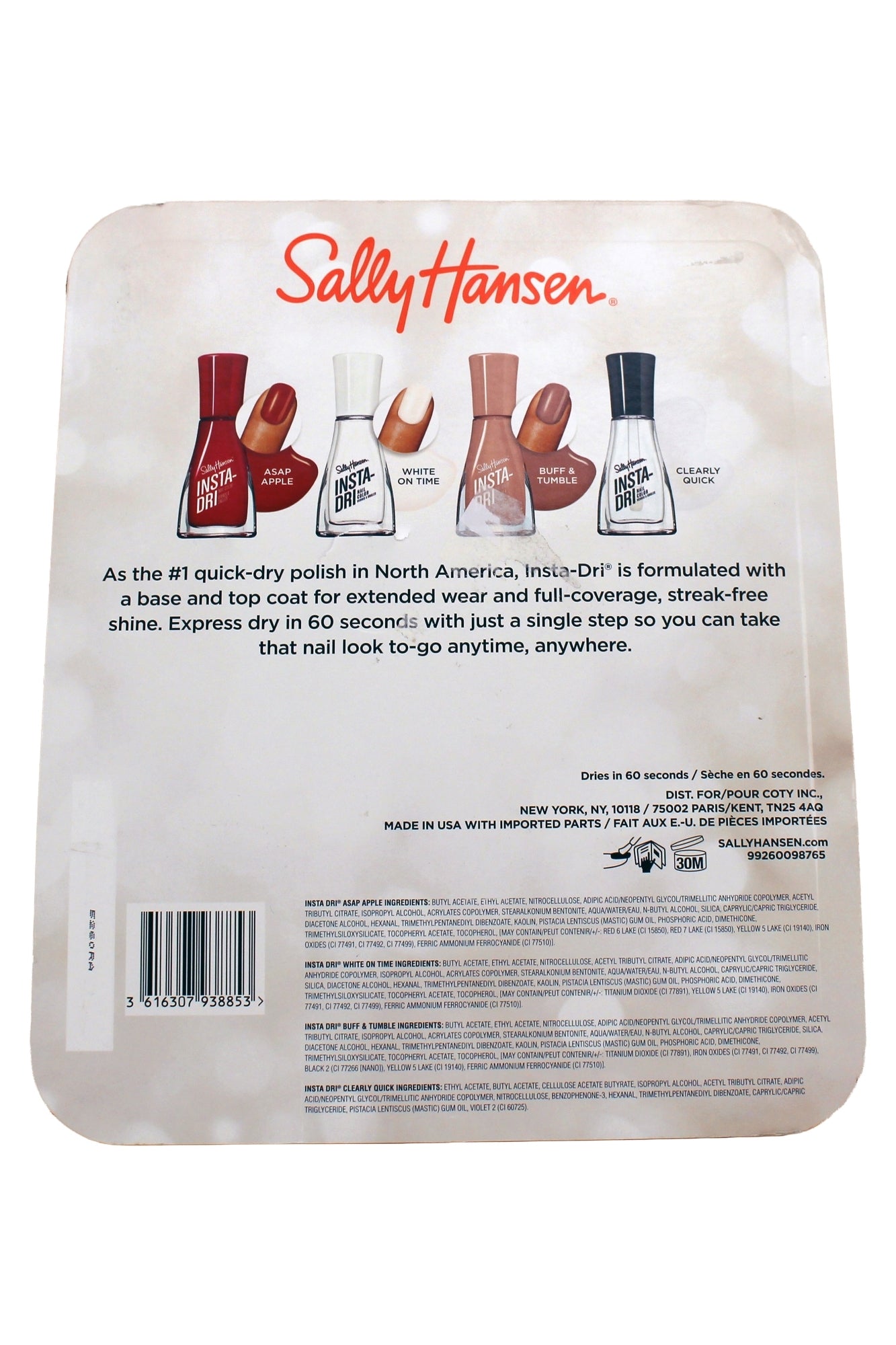 Sally Hansen Insta-Dri Nail Polish 0.31 oz, 4-Pack