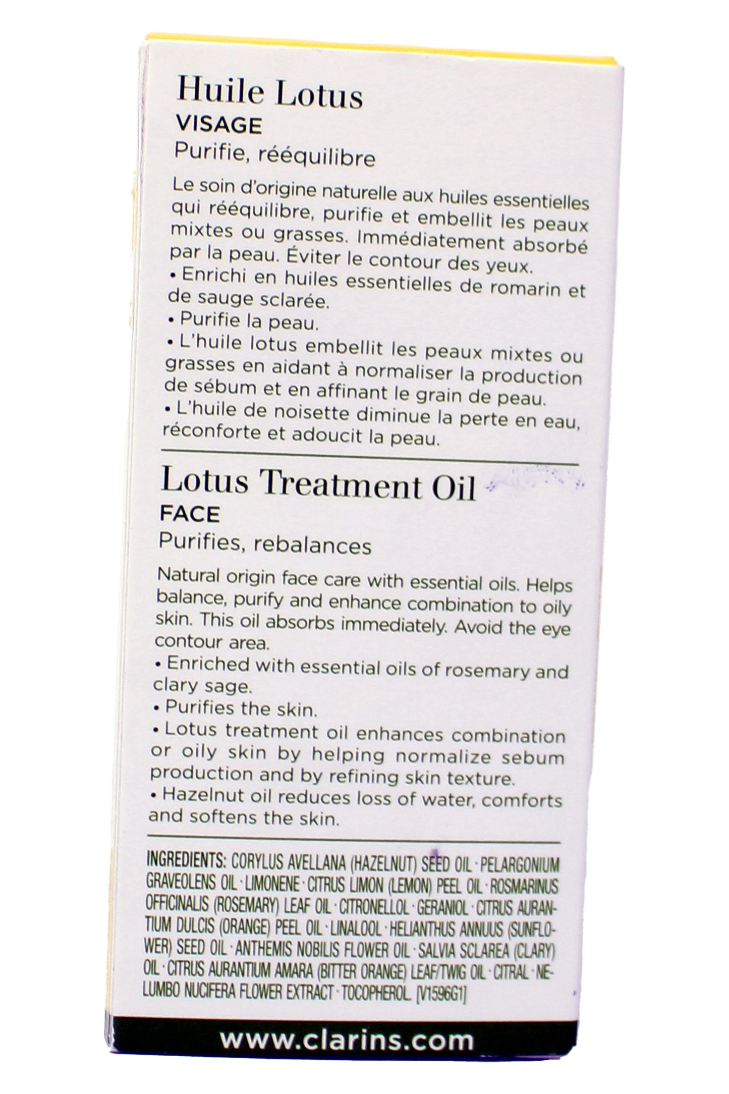 Clarins Aroma Lotus Treatment Oil for Combination or Oily Skin 1 Fl Ounce