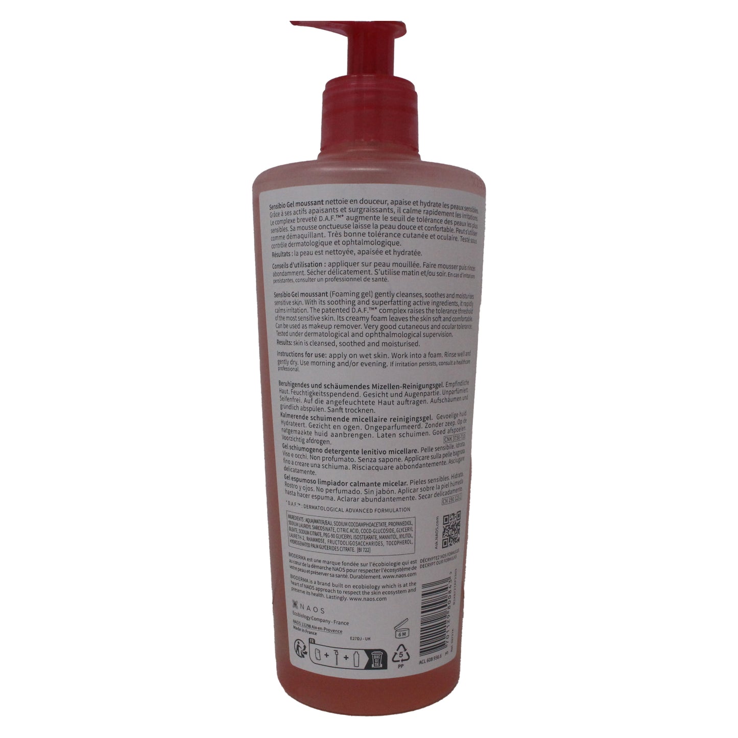 Bioderma Sensibio Foaming Gel, Unscented, 16.9 Fl Oz