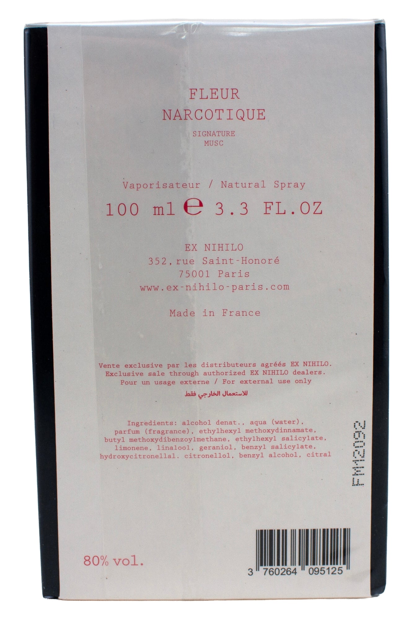Ex Nihilo Paris PFleur Narcotique Signature Musc Eau De Parfum 3.3 Fl Ounce