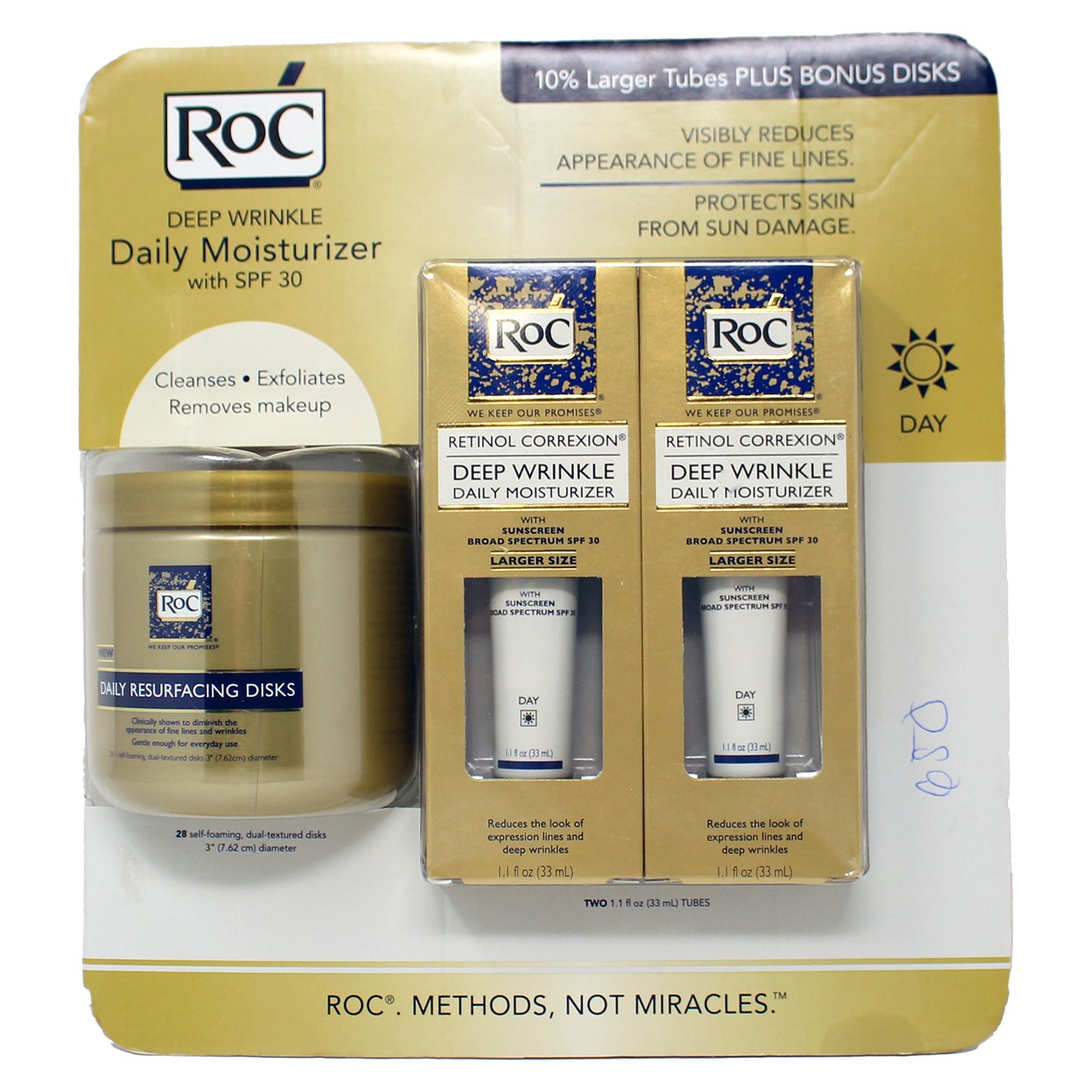 Roc Retinol Correxion Deep Wrinkle Day Moisturizer Duo & Resurfacing Disks Pack