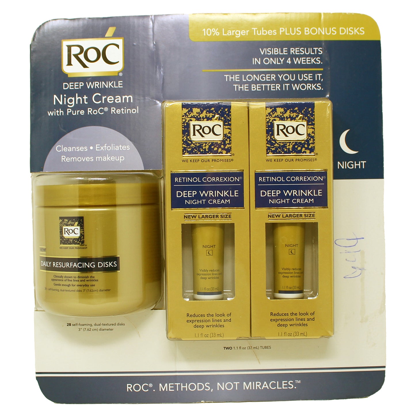 Roc Retinol Correxion Deep Wrinkle Night Cream Duo & Resurfacing Disks Pack