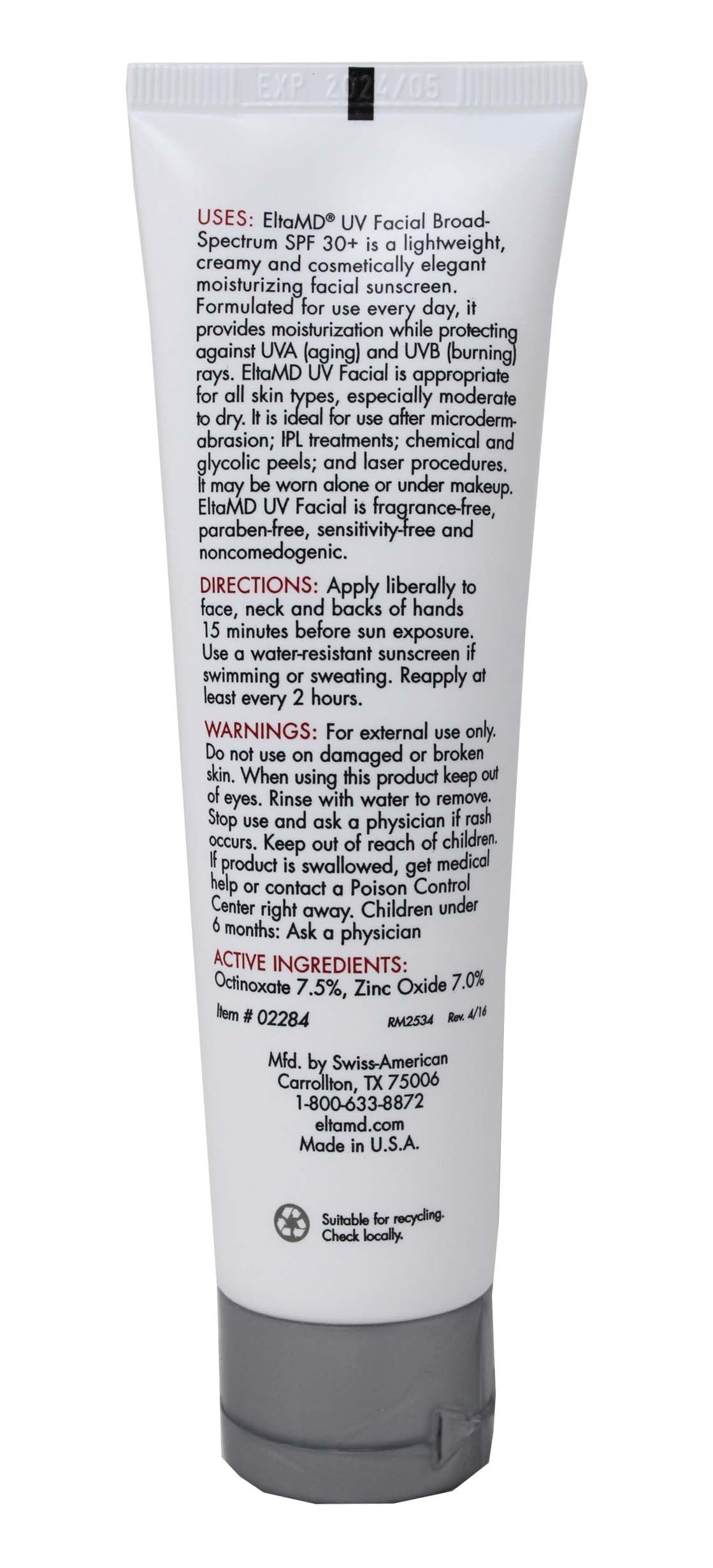 EltaMD UV Facial SPF 30+ Moisturizing Facial Sunscreen 3 Ounces