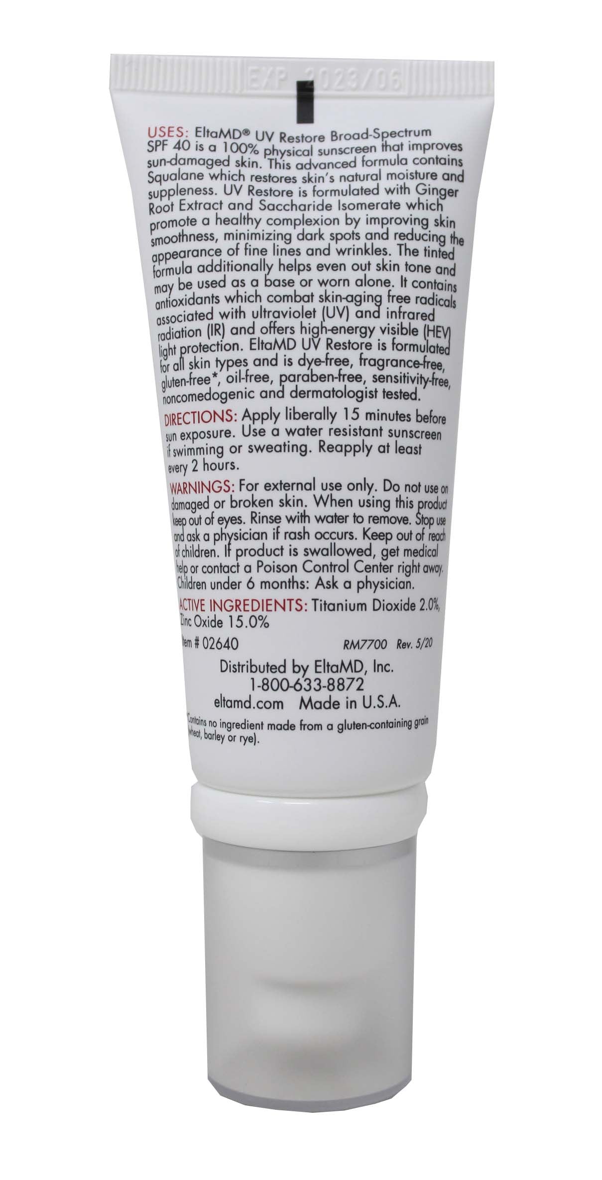 EltaMD Tinted UV Restore SPF 40 Facial Sunscreen 2 Ounces