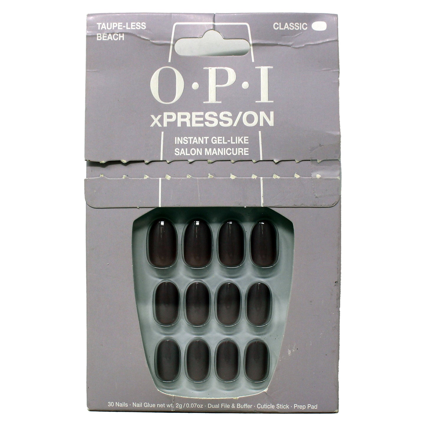 OPI xPress/On Instant Gel-Like Manicure Set Classic Taupe-Less Beach