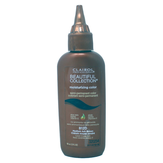 Clairol Professional Beautiful Moisturizing Color B12D Medium Ash Brown, 3 oz