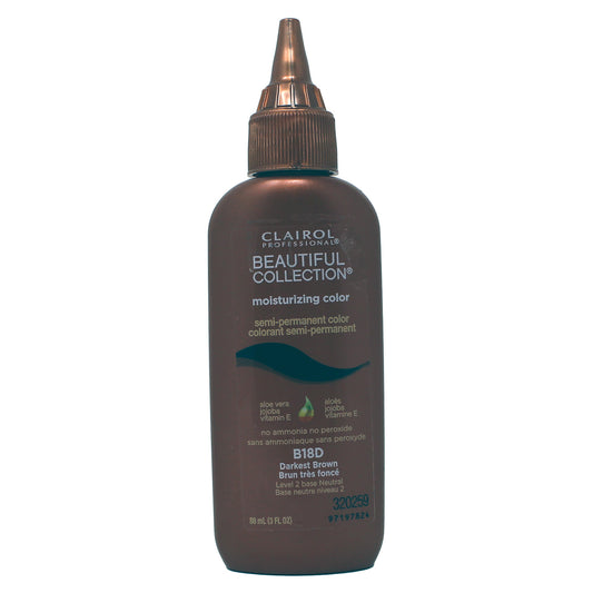 Clairol Professional Beautiful Moisturizing Color B18D Darkest Brown, 3 oz