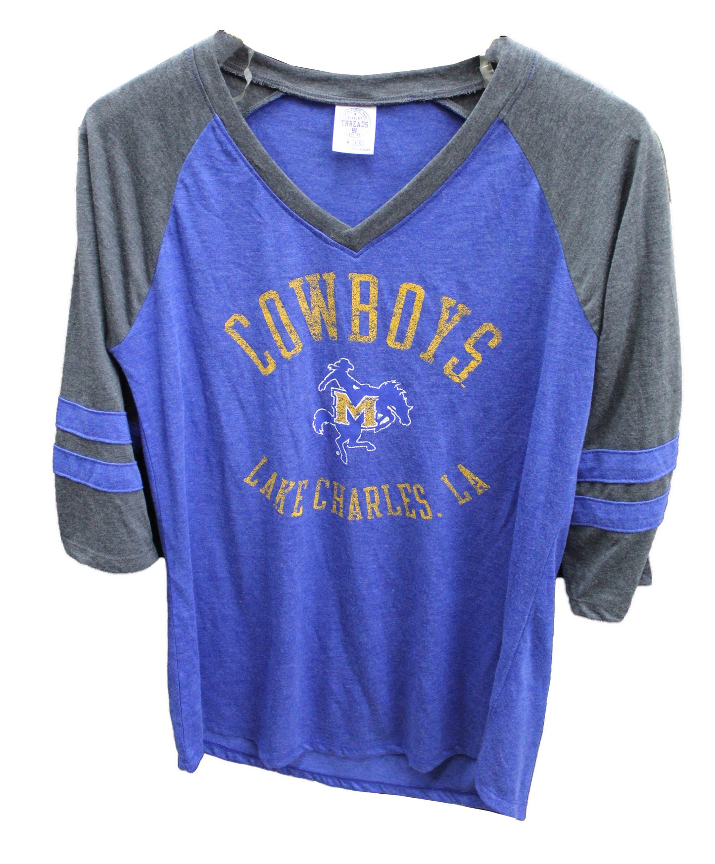 Rivalry Threads 91 Ladies Blue/Grey Louisiana Cowboys Shirt Medium
