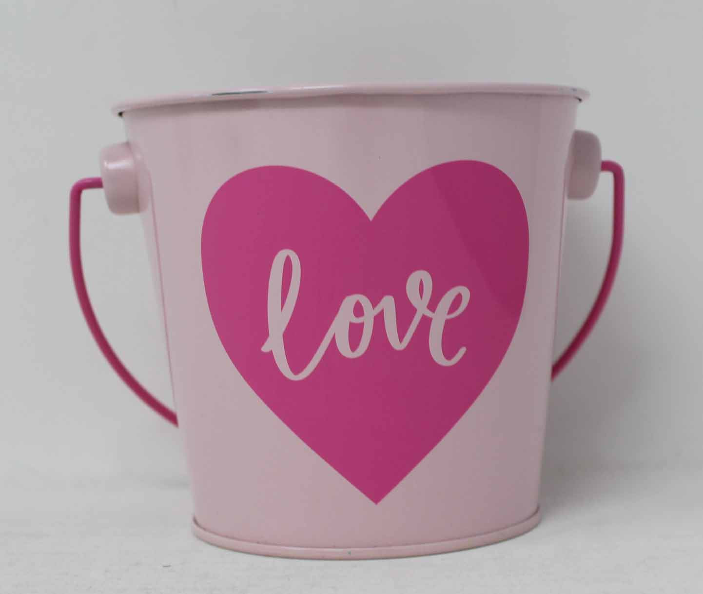 Spritz Indoor Decorative Pink Heart Pail 1 Count
