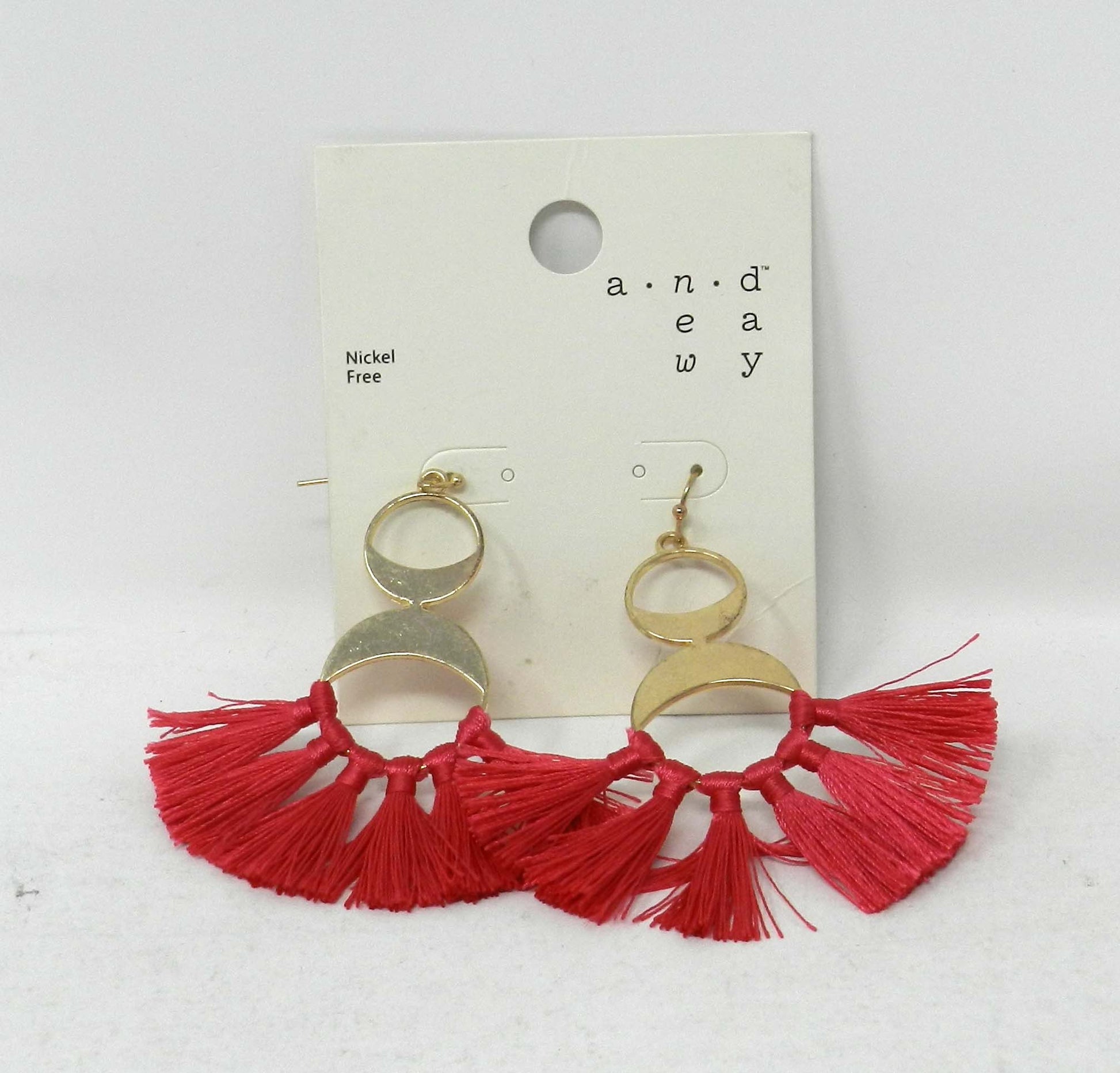 A New Day Nickel Free Dangle Earrings Fuchsia 1 Pair