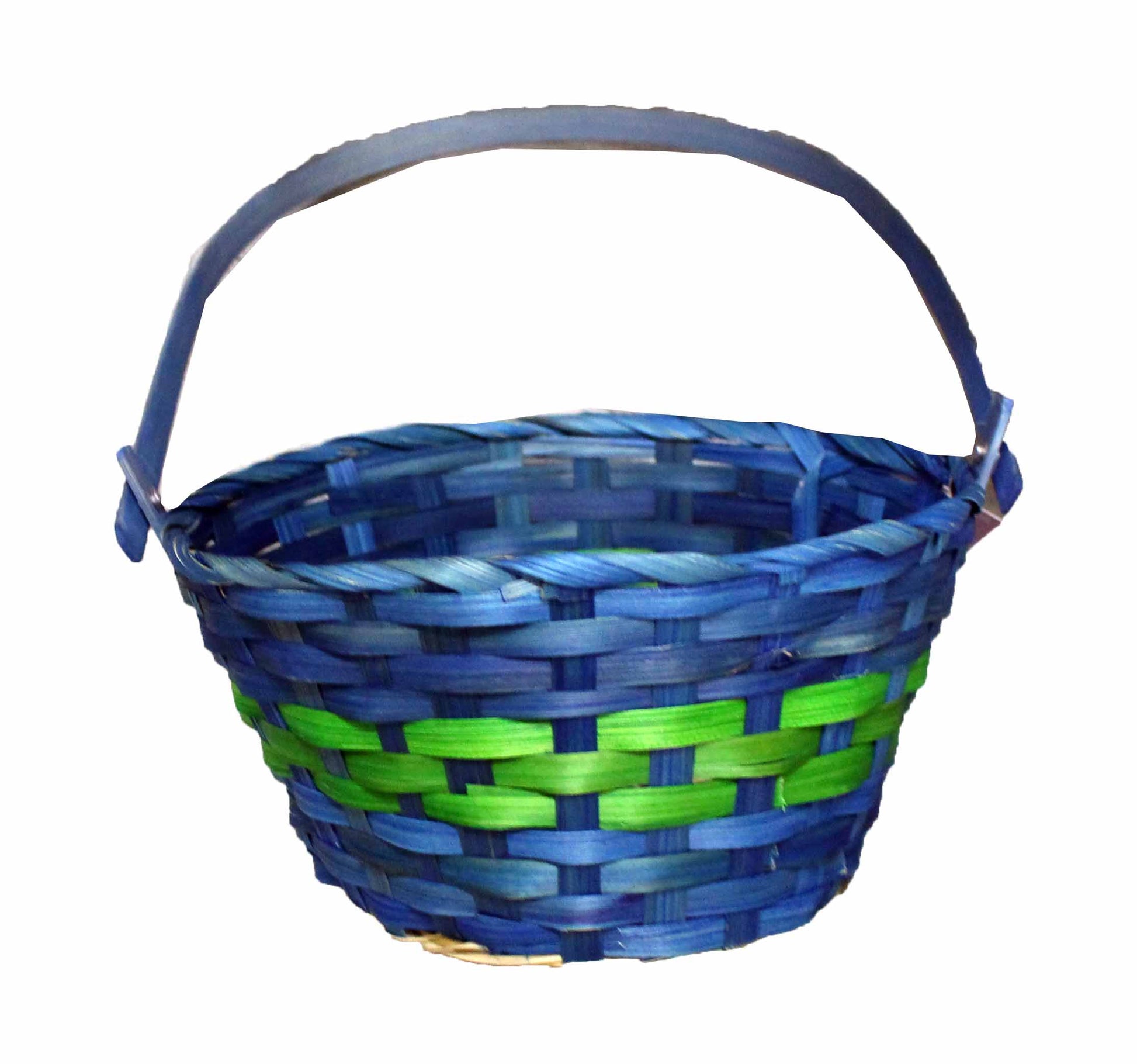 Spritz Wooden Weaved 9" Bamboo Easter Basket Blue/Green