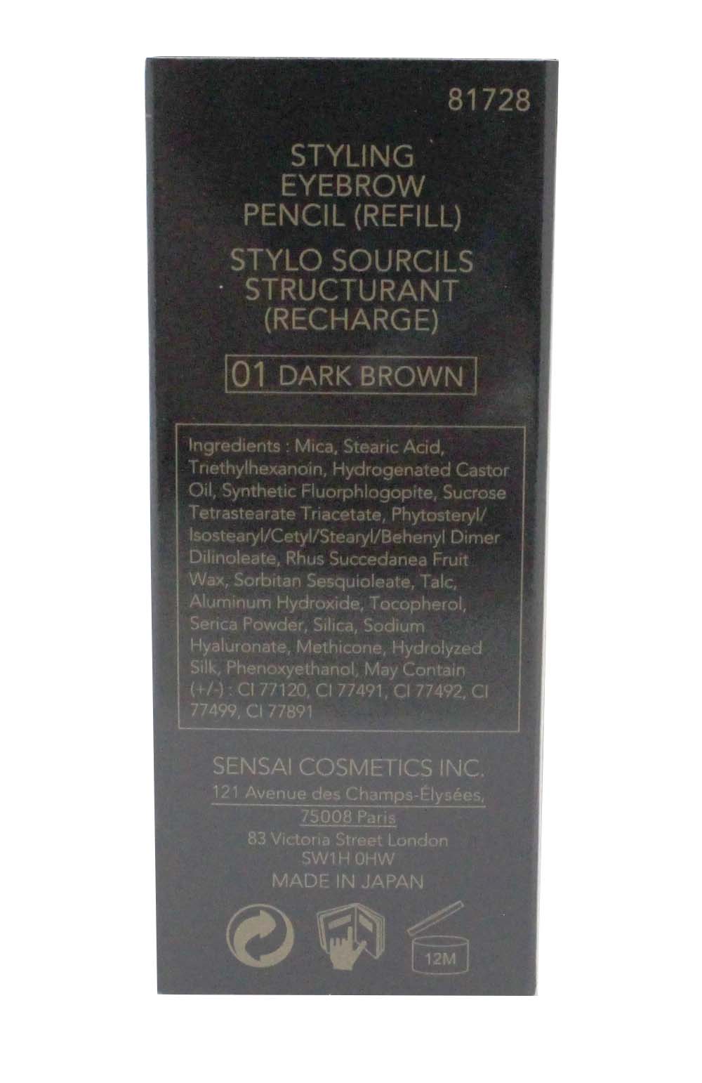 Sensai Styling Eyebrow Pencil (Refill) 01 Dark Brown 0.007 Ounce