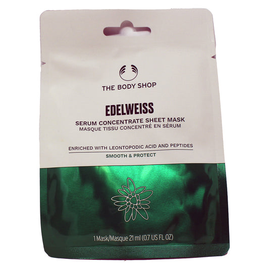 The Body Shop Edelweiss Serum Concentrated Sheet Mask 0.7 Ounces, 1 Count