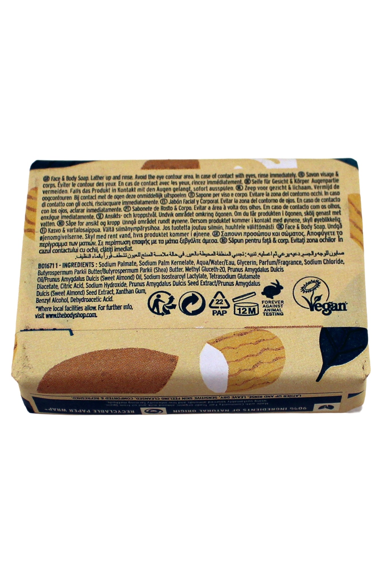The Body Shop Almond Milk Cleansing Face and Body Bar 3.5 Ounce