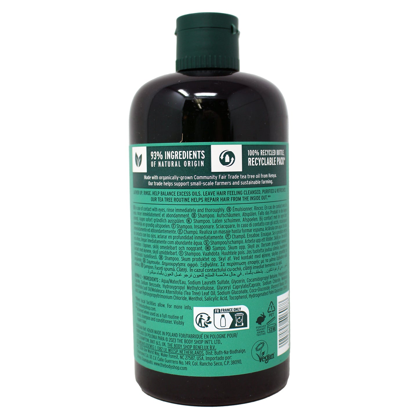 The Body Shop Tea Tree Purify Shampoo For Oily Hair & Scalp 13.5 Ounces