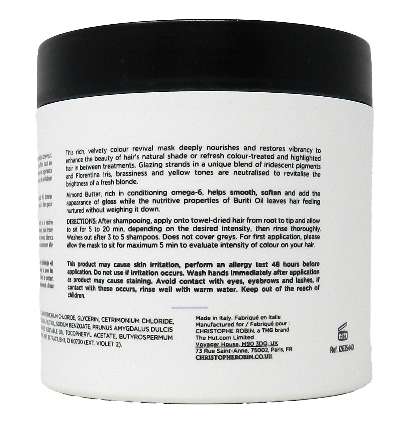 Christophe Robin Shade Variation Nourishing Hair Mask Baby Blonde 8.4 Ounces