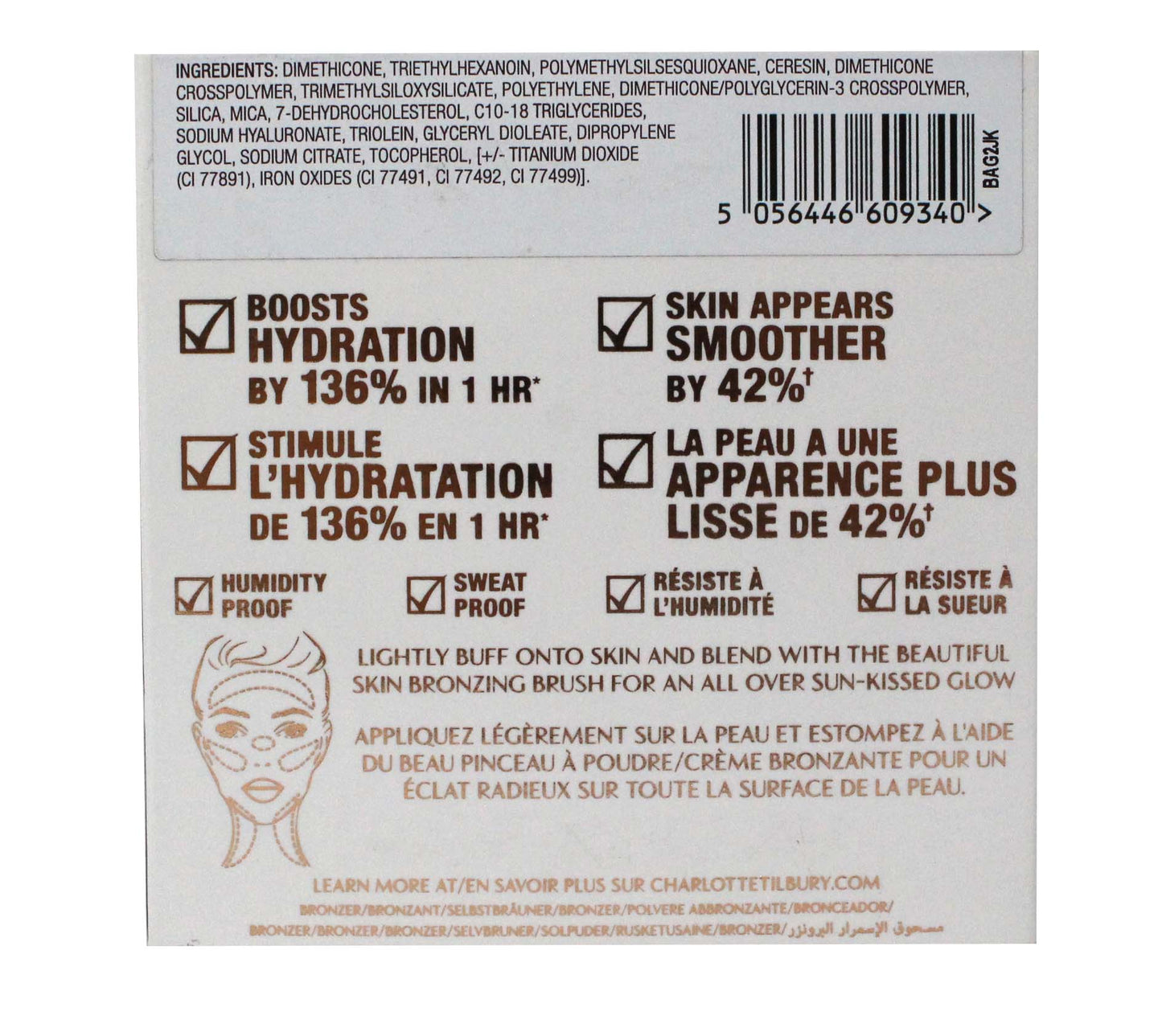 Charlotte Tilbury Beautiful Skin Sun-Kissed Glow Cream Bronzer 3 Tan 0.74 Ounces