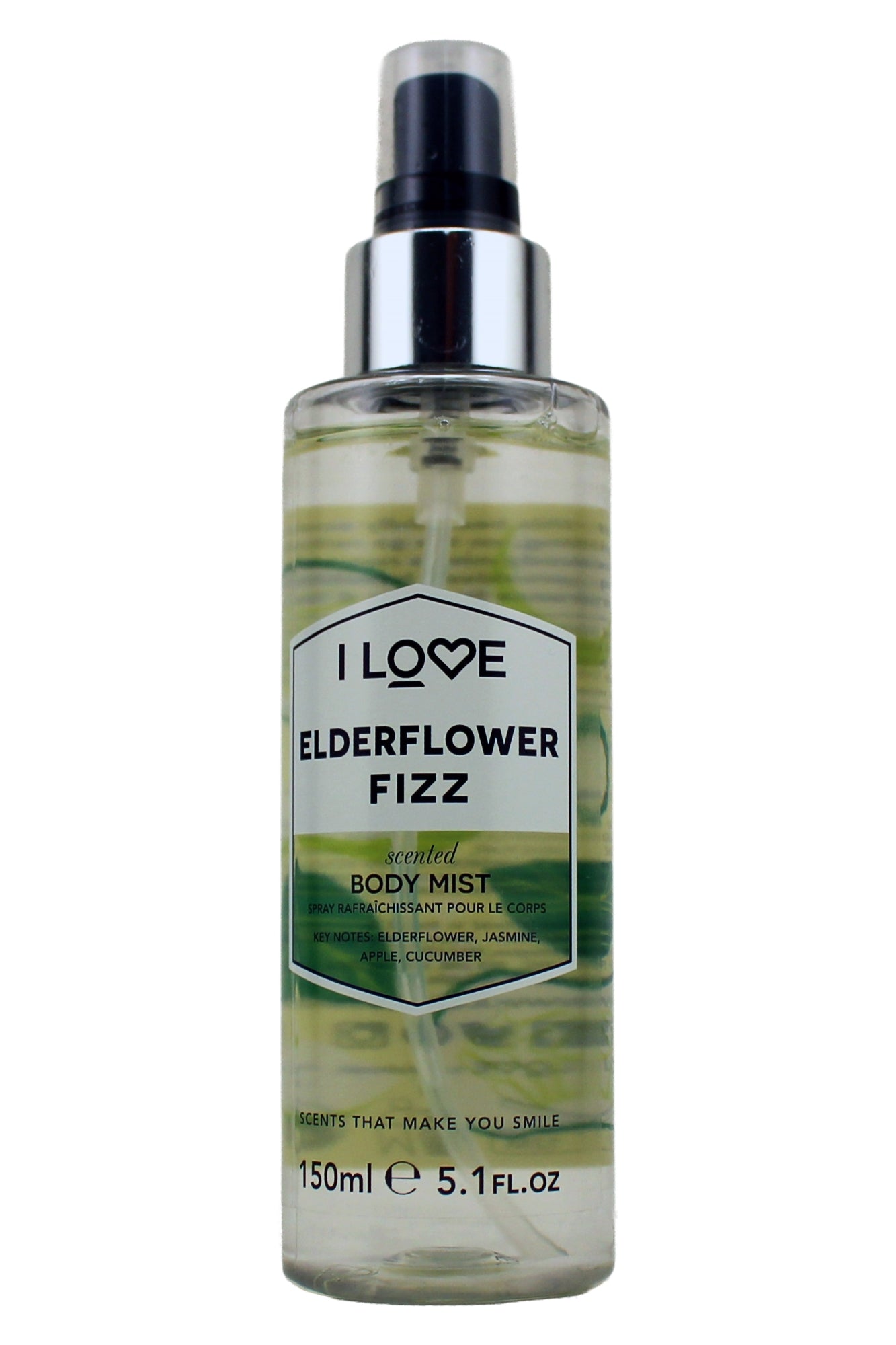 I Love Elderflower Fizz Scented Body Mist Spray 5.1 Fl Ounce