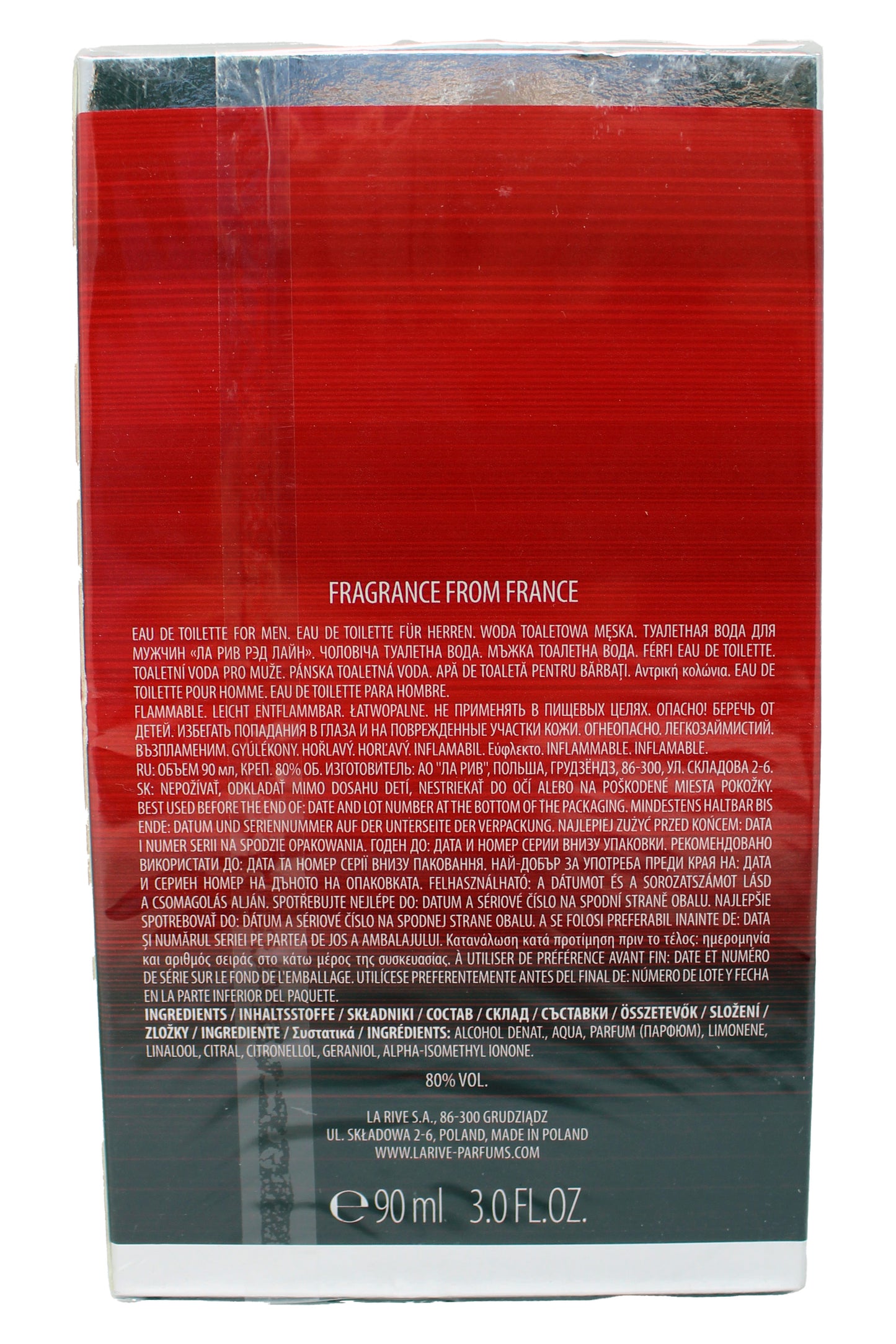 La Rive Red Line Pour Homme Eau De Toilette 3 Ounces