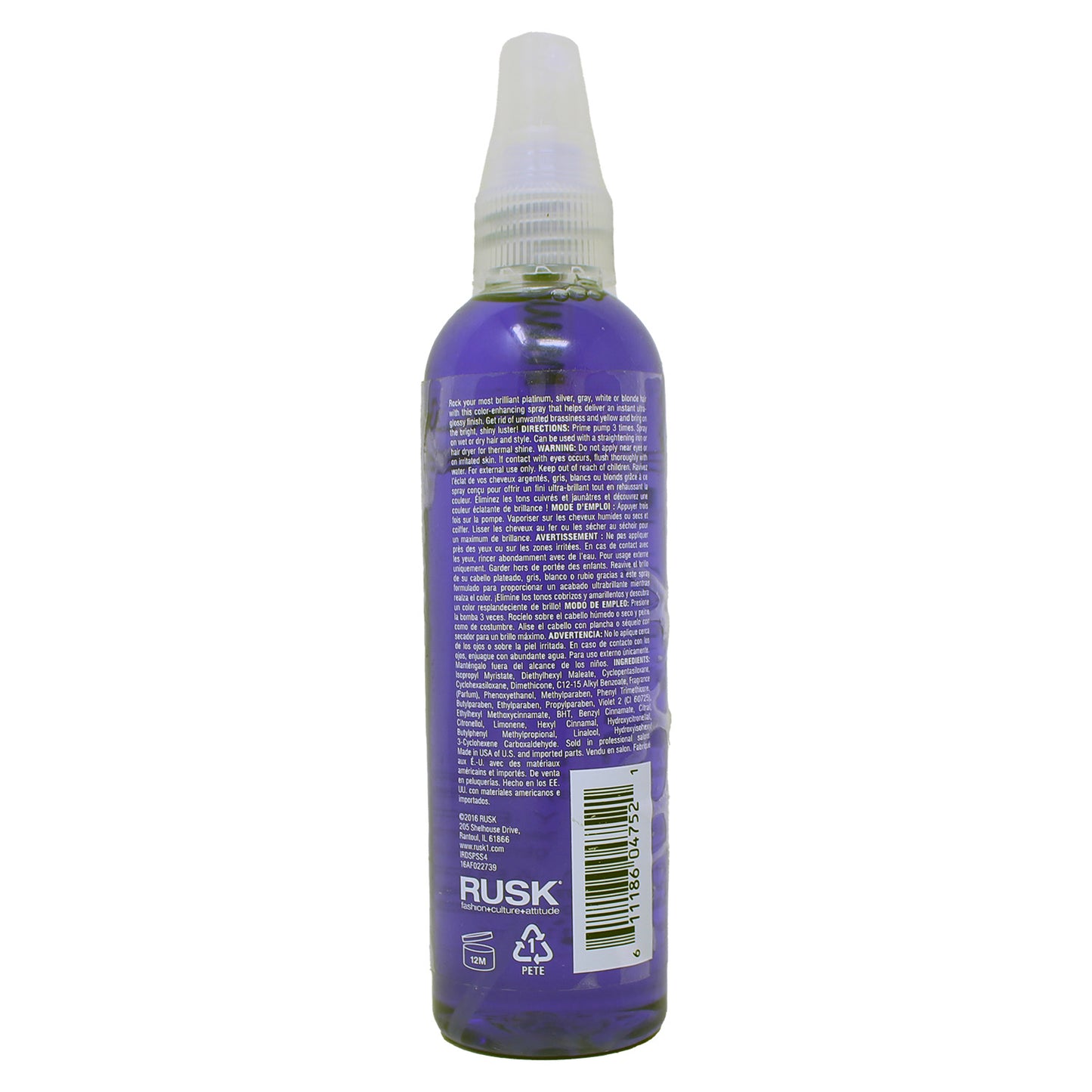 Rusk Deepshine PlatinumX Shine Spray 4 Ounces