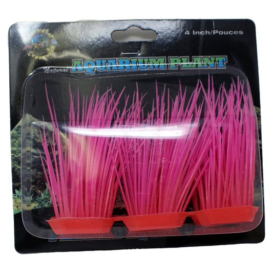 Underwater Treasures Natural Aquarium Plant Glow Hair Grass Pink 4" Inch