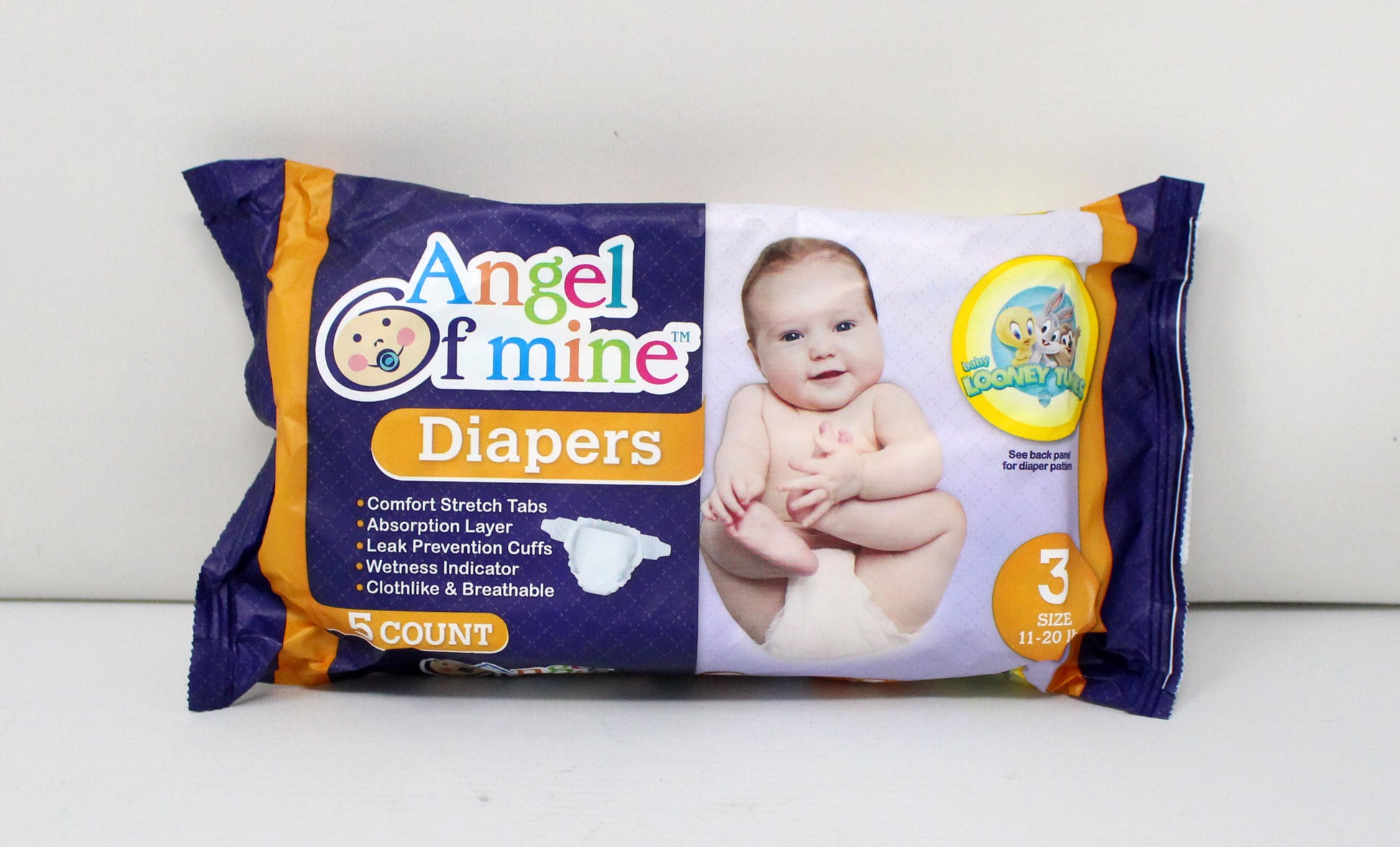 Angel Of Mine Baby Looney Tunes Size 3 Diapers 5 Count