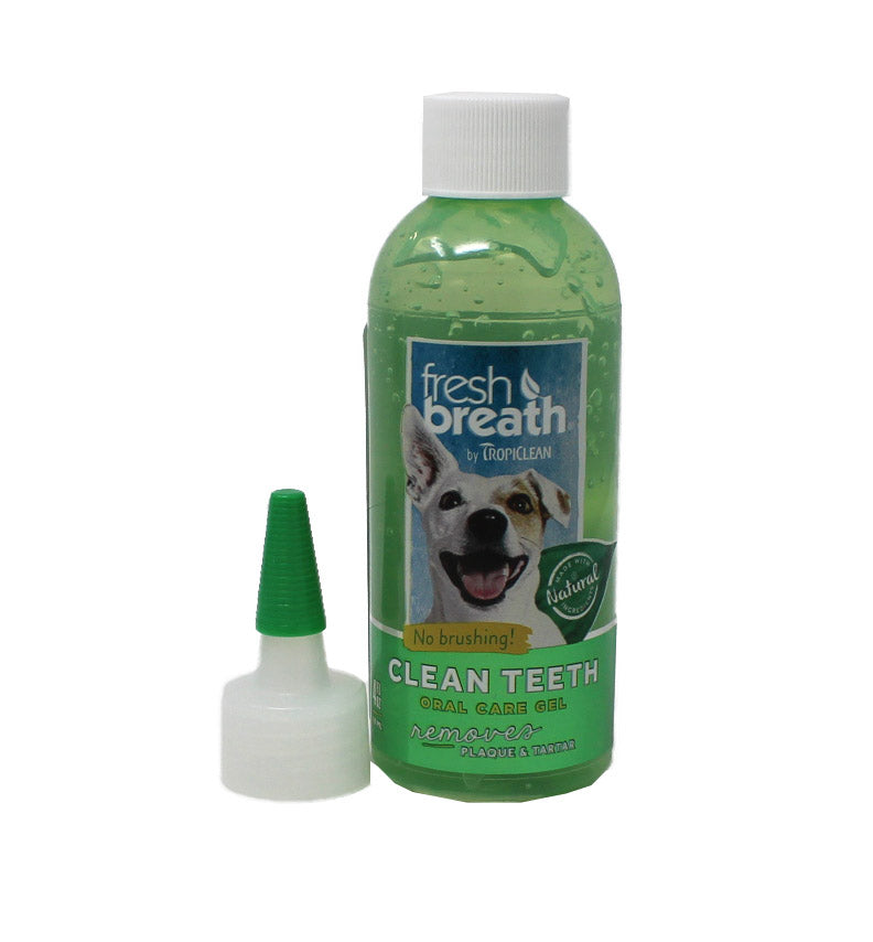 TropiClean Fresh Breath Clean Teeth Plaque Remover Pet Oral Care Gel 4Oz (5 Pk)