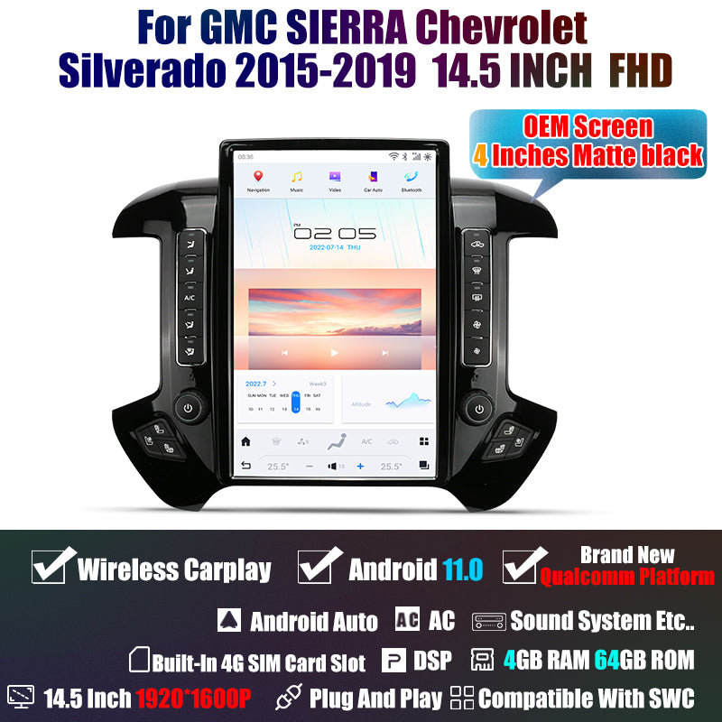 Smart Head Unit GMC Silverado 2014-2018 Large Screen Head Unit Android 11, 14.4" Screen