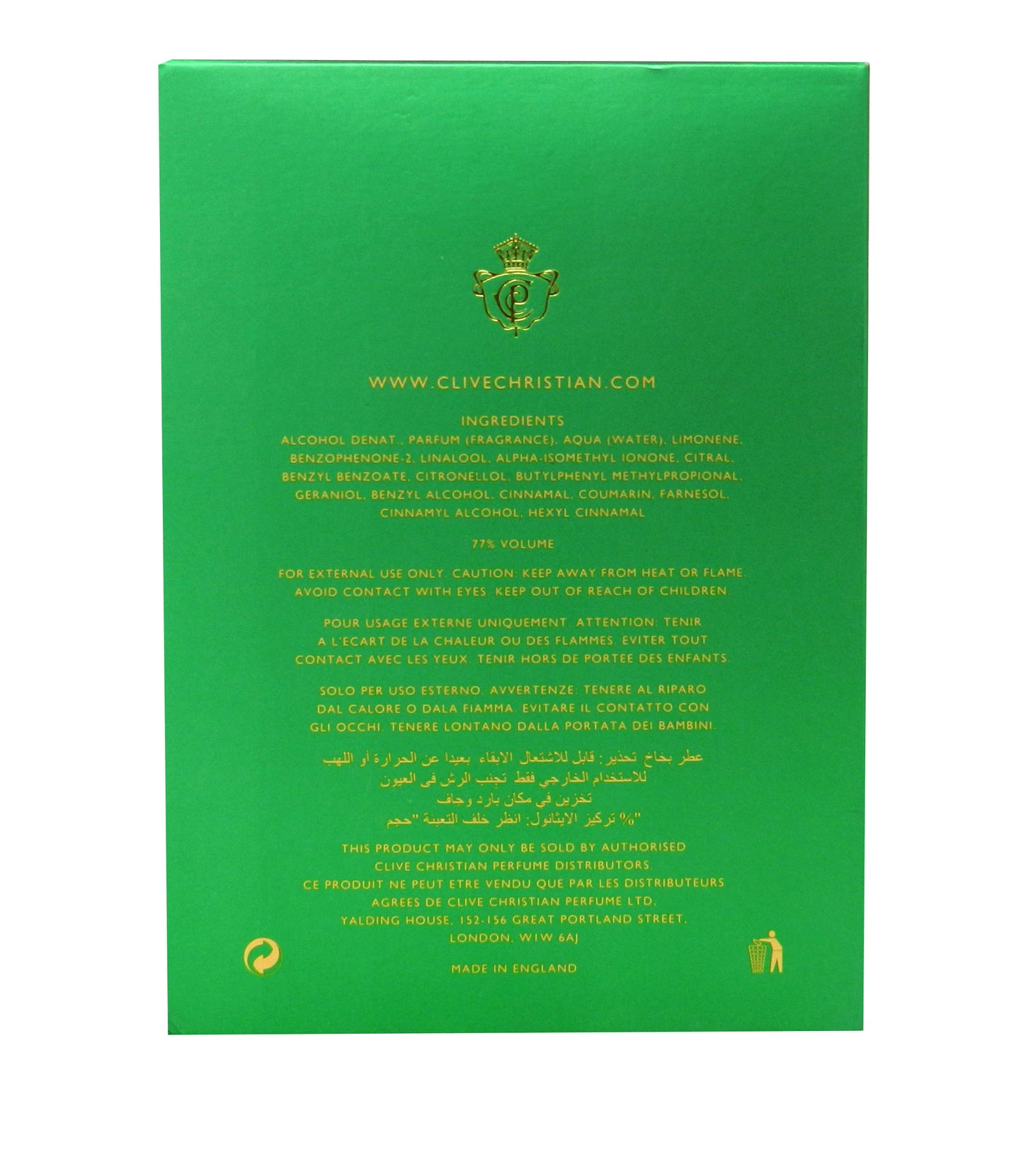 Clive Christian 1872 Original Collection Perfume For Men 3.4 Ounces