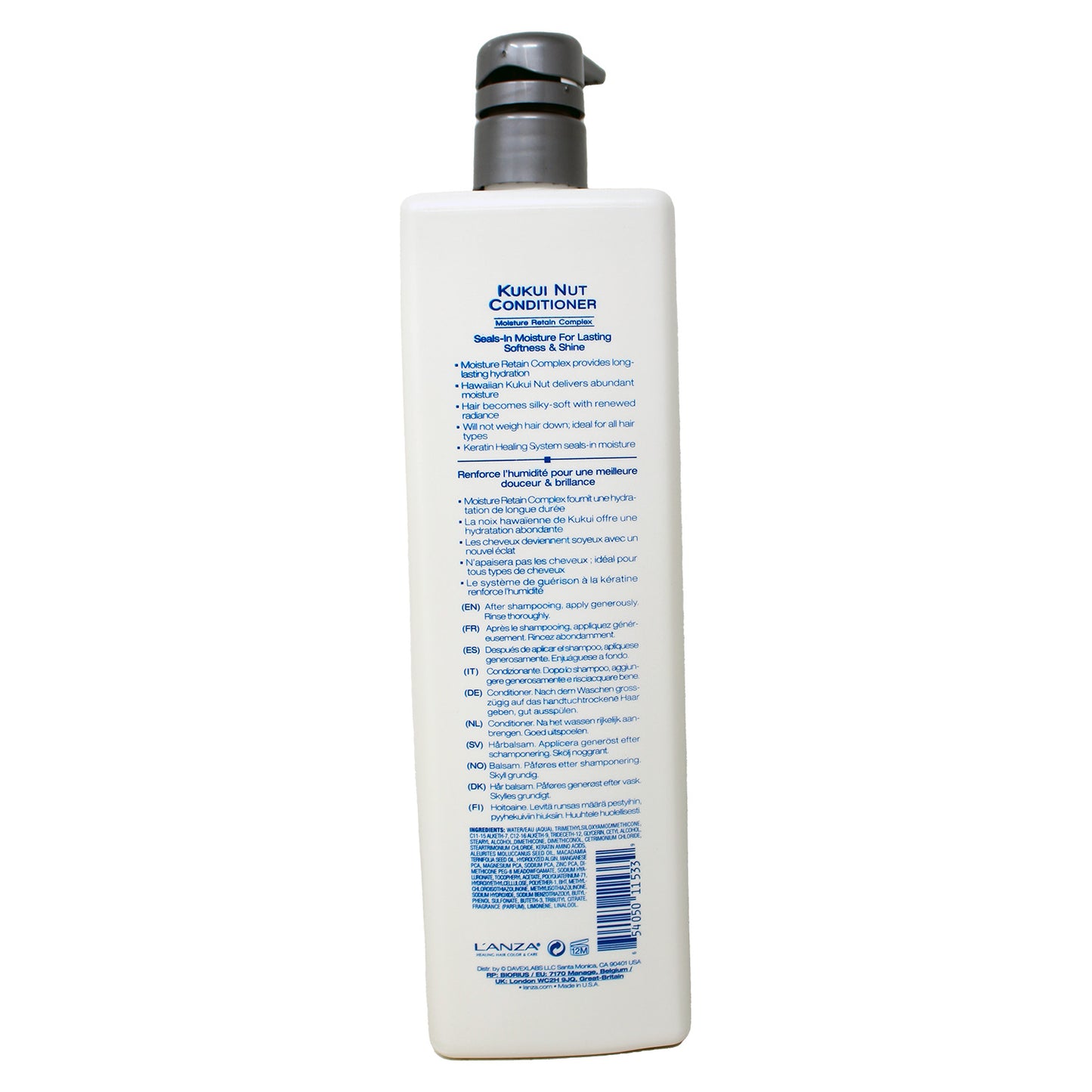 L'ANZA Healing Moisture Kukui Nut Conditioner, 33.8 Fl Oz