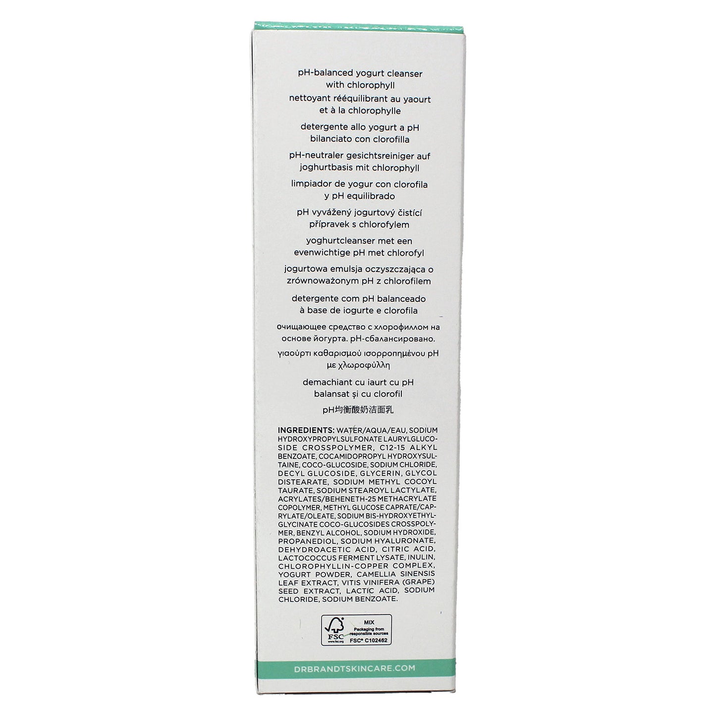 Dr. Brandt Clean Biotic PH Balanced Yogurt Cleanser with Chlorophyll 3.5 Fl Ounce