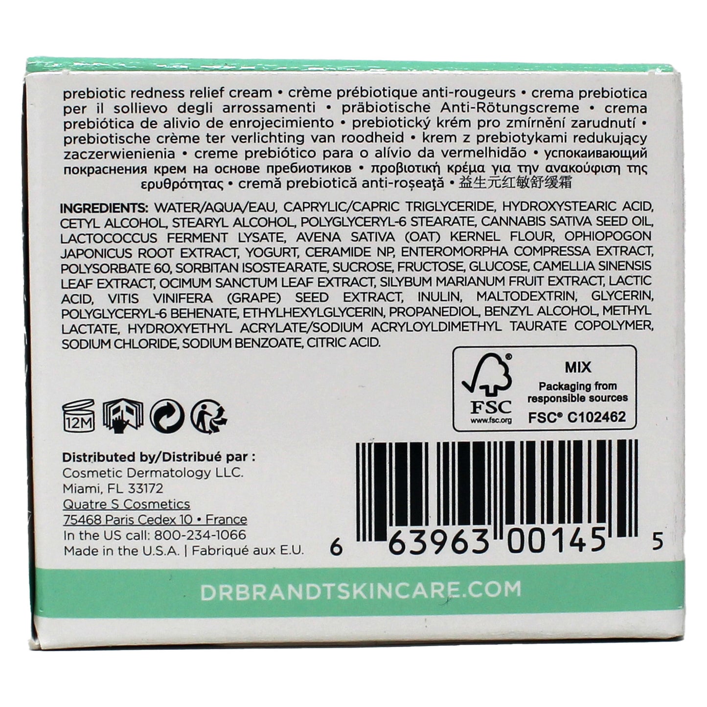 Dr Brandt Cool Biotic Prebiotic Redness Relief Cream 1.7 Ounce