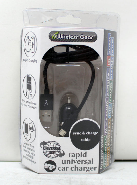 Wireless Gear Micro Rapid Universal Car Charger Black
