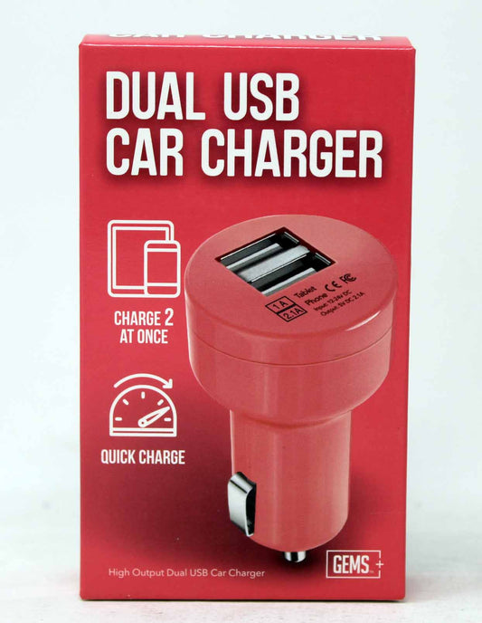 Gems Dual USB Car Charger Pink 1 Count